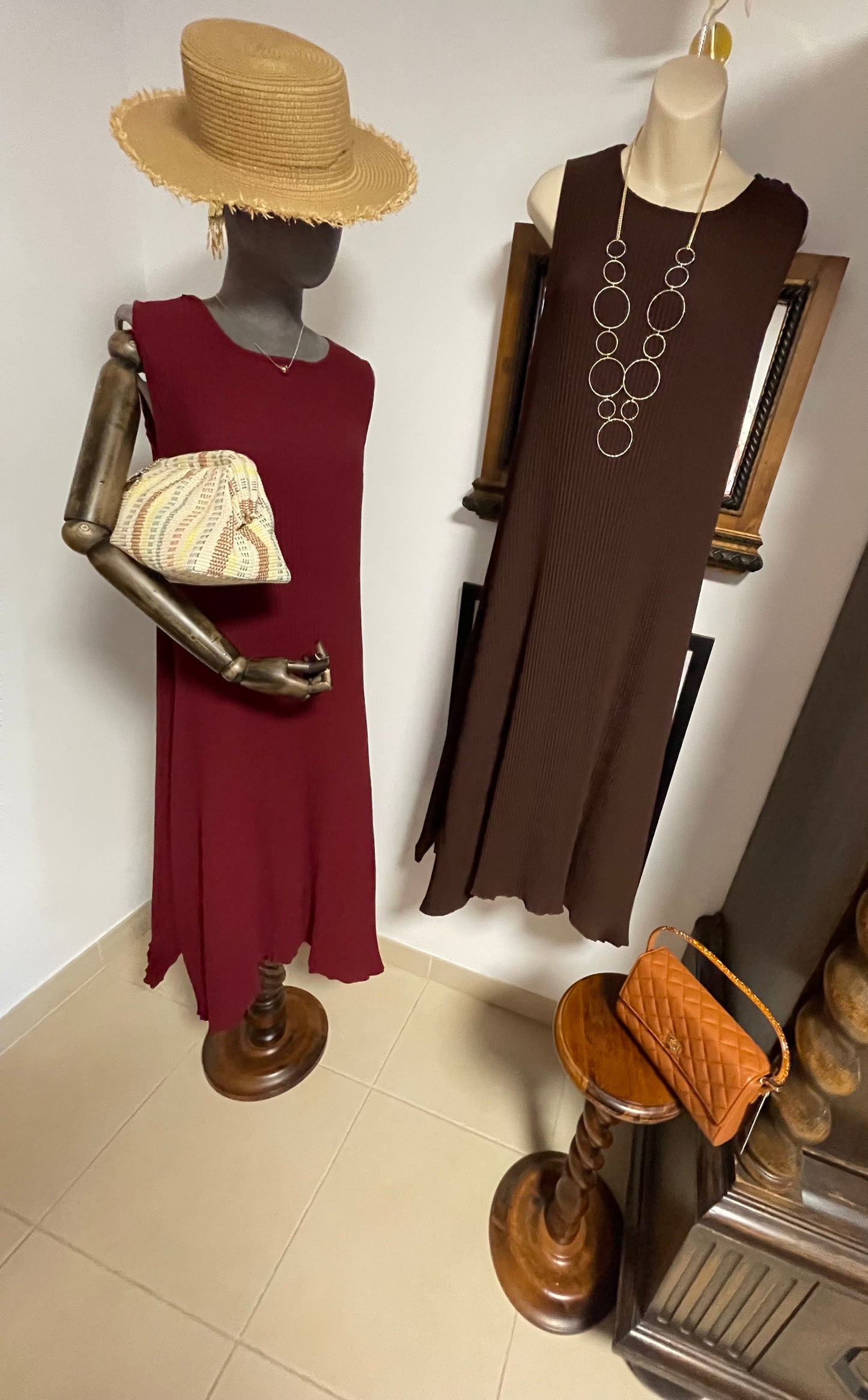 Long dress with neckpiece