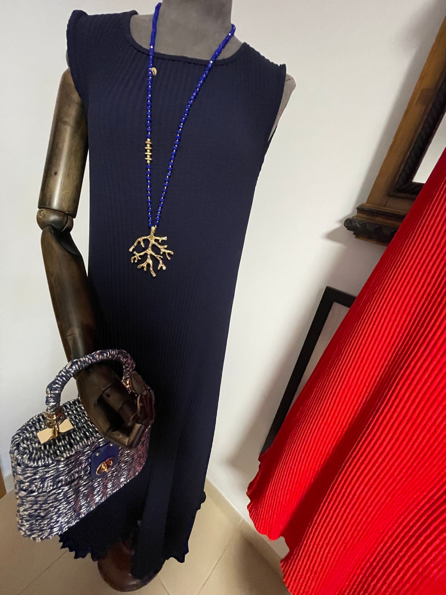 Long dress with neckpiece