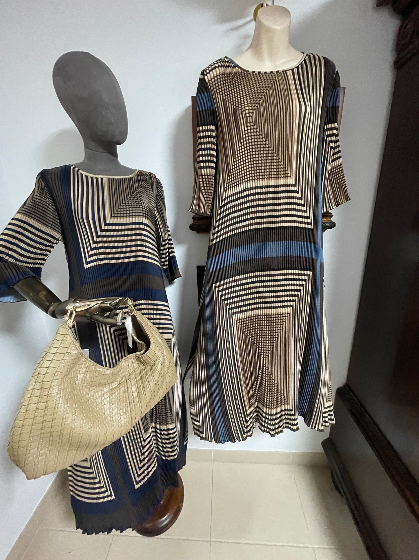 Crinkle long dress