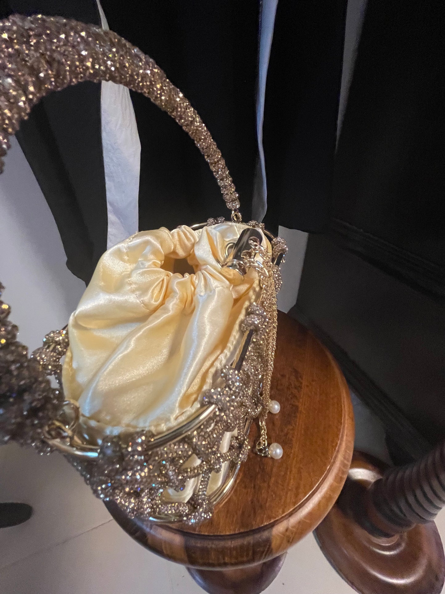 Gold metal caged bag