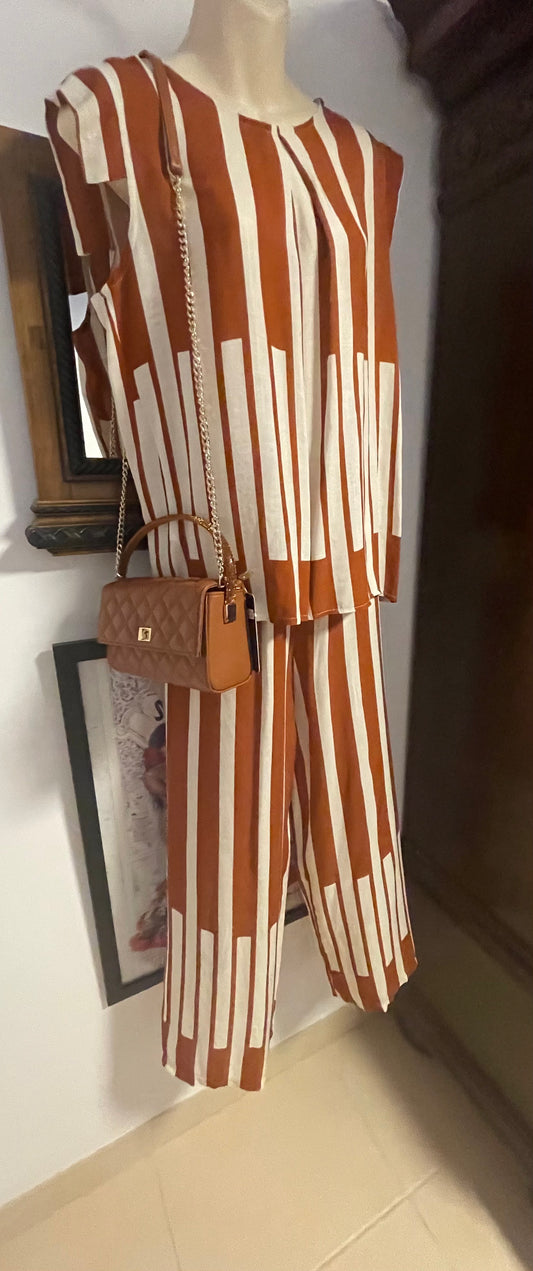 Cinnamon and ivory two piece