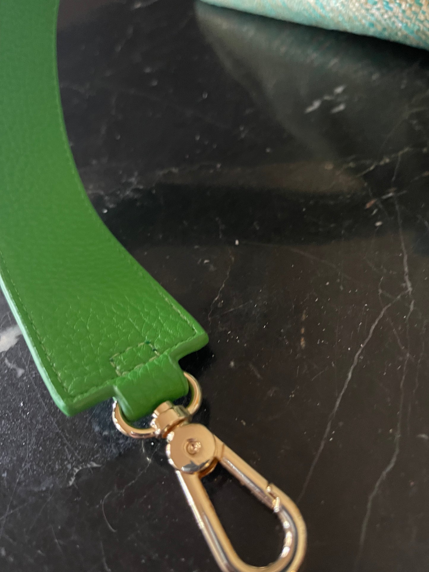 Green tweed large clutch