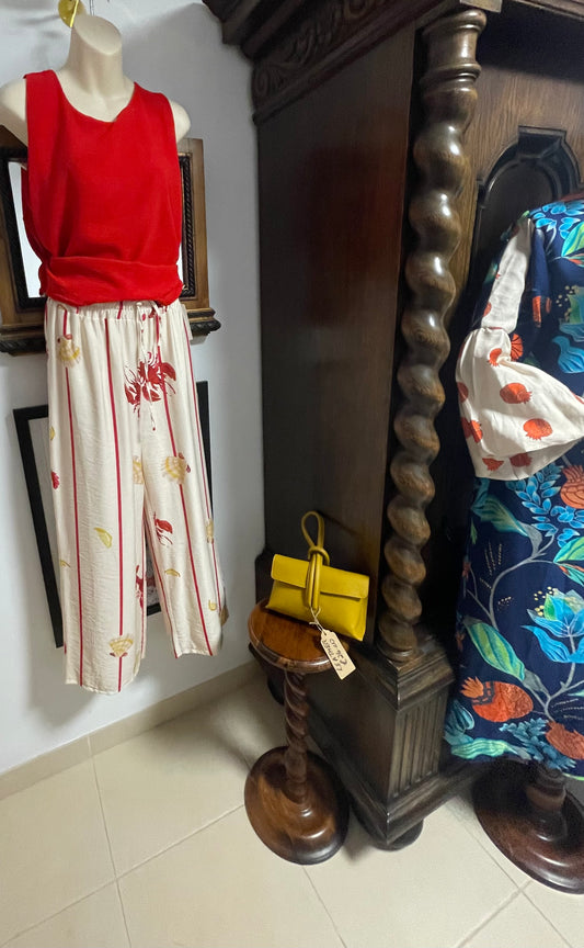 Lobster and clam wide trousers