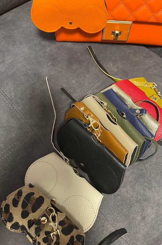 100% leather glasses holder